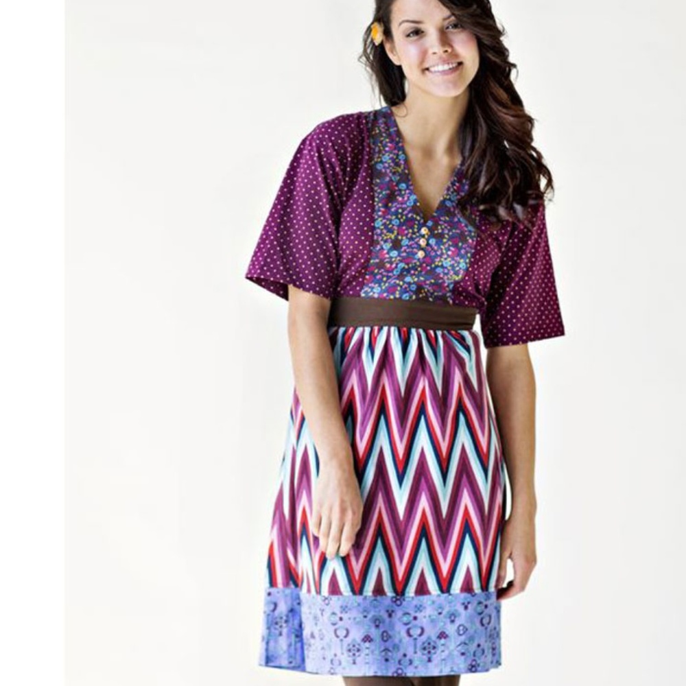 Matilda Jane Paint Numbers Collage Kimono dress M